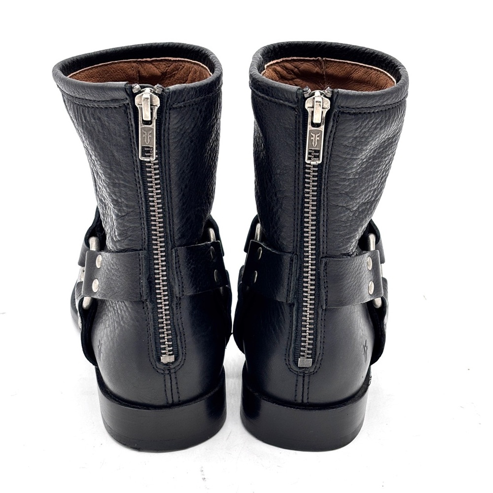 Frye Phillip Harness Short Black Leather Ankle boots - Picture 4 of 6